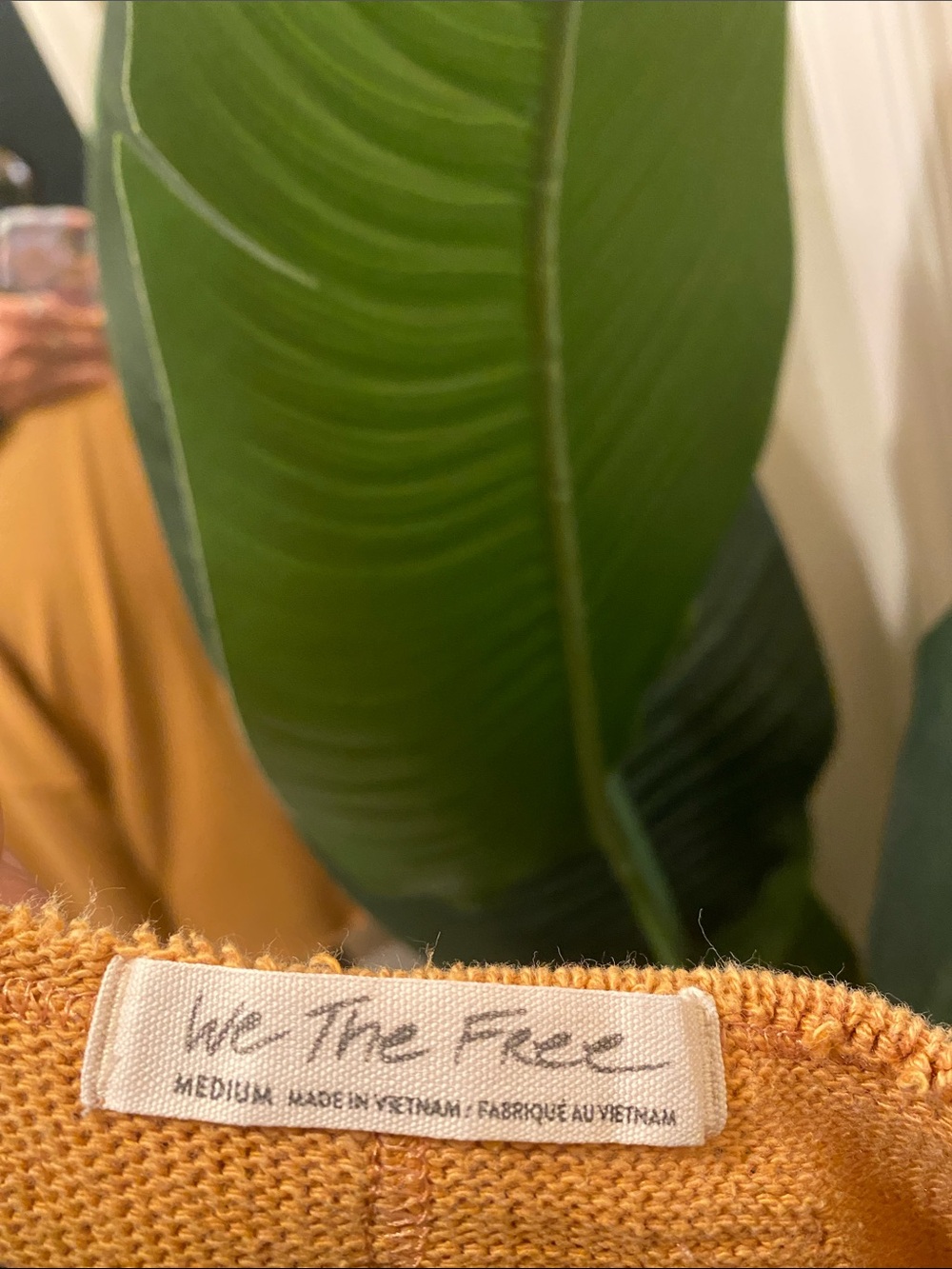 We The Free Distressed V-Neck Sweater in Mustard - Picture 5 of 5
